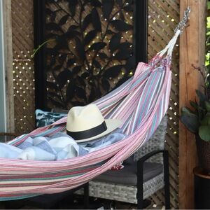 Cotton Striped Hammock, Handcrafted by local artisans in Ecuador